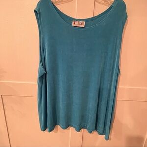 Vikki Vi Teal Sleeveless Tank Top Size2X.   (#12)